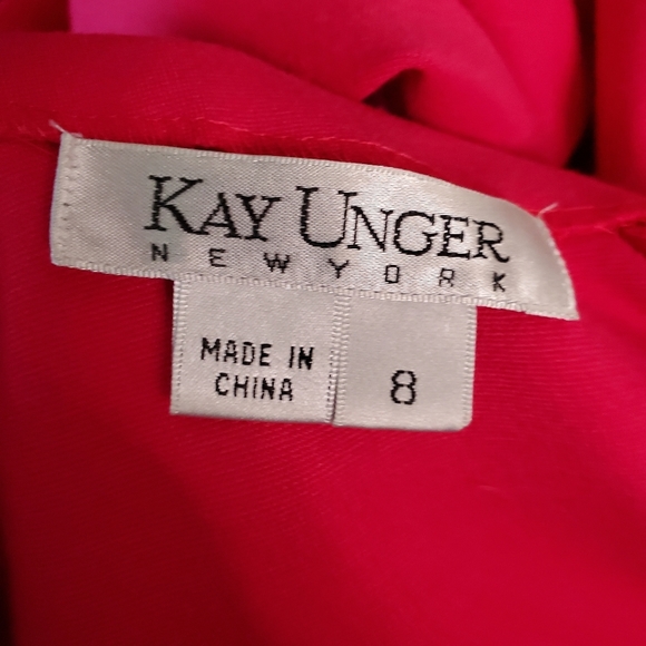 Kay Unger Dress Women's 8 Hot Pink Sleeveless Knee Length Sheath - Picture 7 of 8